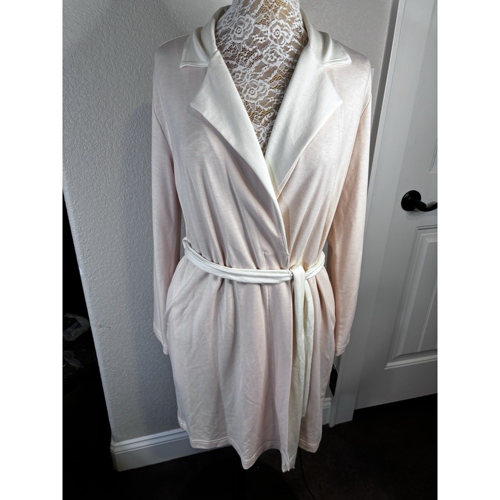 Jones New York Women's Robe Belted Loungewear S/M Knee Length‎ Pink New W/ Tags